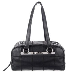Chanel LAX Bowler Black Caviar Quilted Shoulder Bag